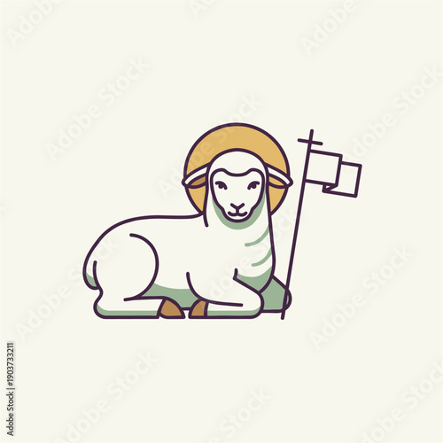 Victorious Lamb with banner