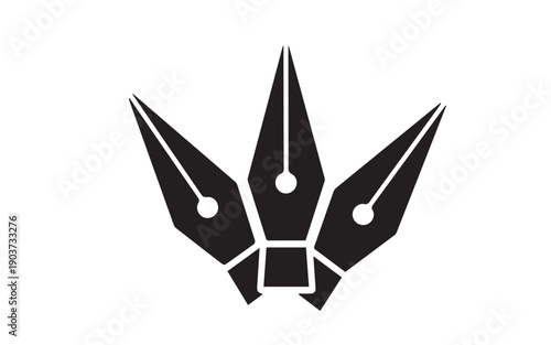 Pen Nib Simple Icon – Writing and Stationery Symbol Vector Illustration