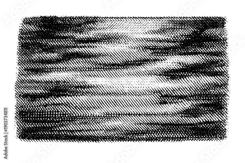 Retro Static Art. Old television static visualized as a rectangular field of vibrating halftone dots, irregular density
