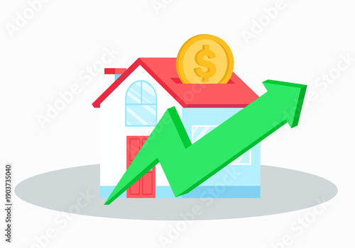 House increasing in value with rising real estate prices