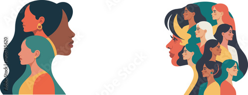 Diverse group of women illustration for international womens day concept