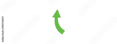 A bold green upward-curving arrow indicating progress or improvement.