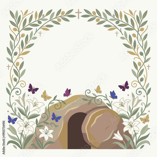 Resurrection floral frame