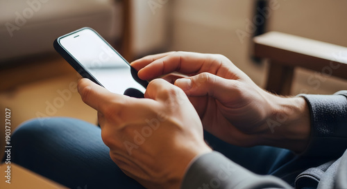 close-up of hands interacting with a smartphone touchscreen — suited for app UX, mobile interaction, messaging, product mockups, or device-focused visuals.

