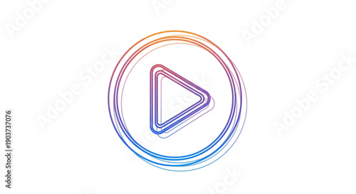 Vibrant gradient hand-drawn play button icon representing multimedia and digital content playback
