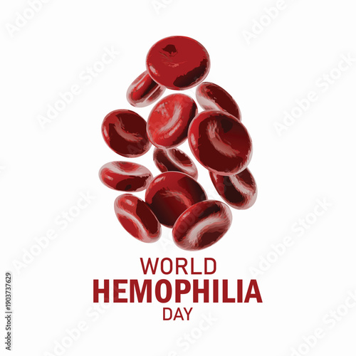World Hemophilia Day vector background. Awareness poster with red paper cut blood drop. Blood donor day concept