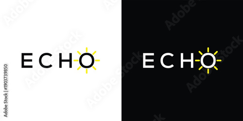 Echo logo design vector, echo typography text graphic icon concept