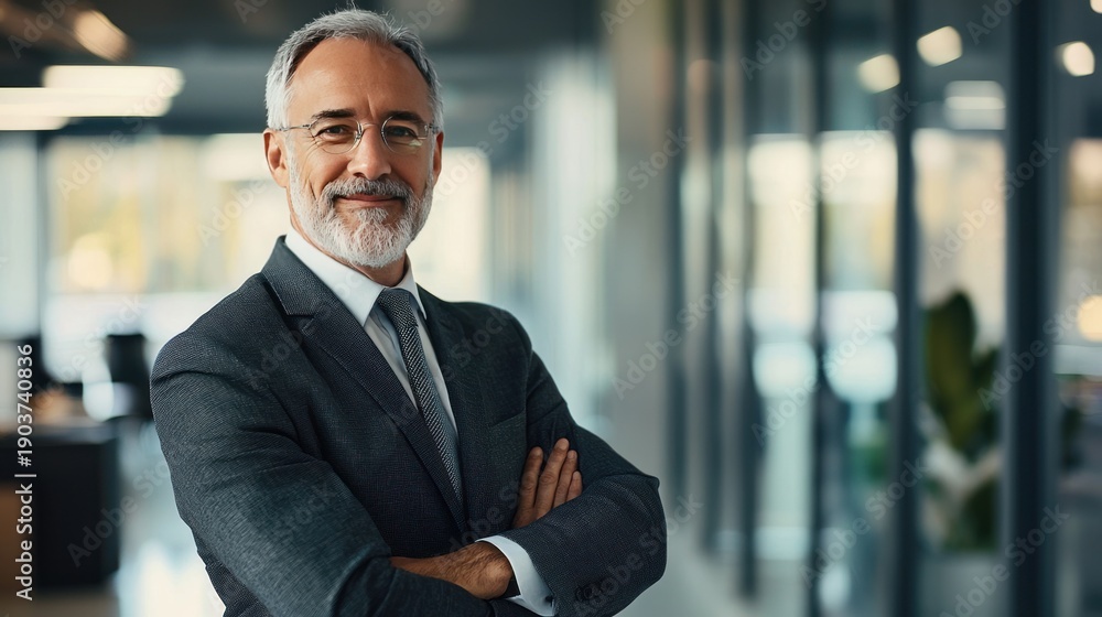 Fototapeta premium Confident businessman portrait in office