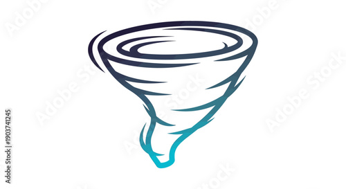 Dynamic swirling vortex graphic in a modern gradient blue design representing powerful weather