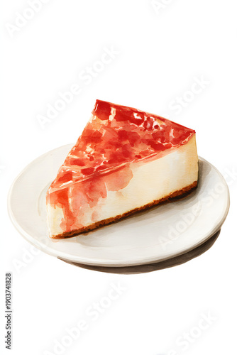 Wallpaper Mural Spanish cheescake on plate illustration. AI generated Torontodigital.ca