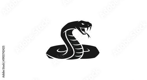 Black snake silhouette isolated on white