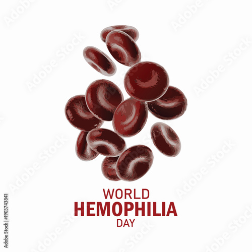 World Hemophilia Day vector background. Awareness poster with red paper cut blood drop. Blood donor day concept