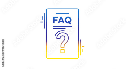 A vibrant gradient line icon representing Frequently Asked Questions for digital interfaces and