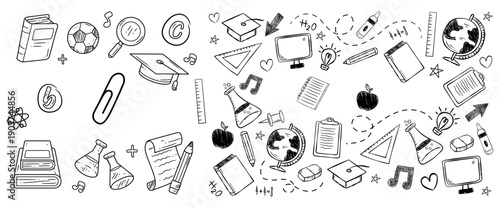 Hand Drawn Education Doodle Set