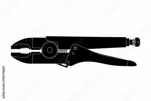Pliers Tool Silhouette: A precisely crafted, bold silhouette of a versatile pliers tool.