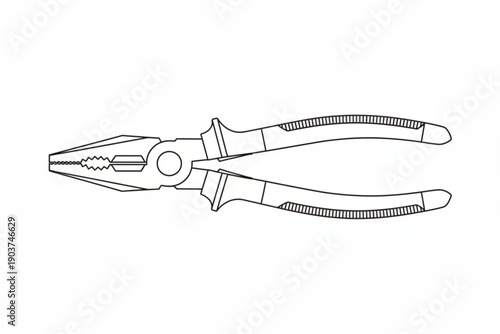 Precision Grip: A detailed illustration of pliers, showcasing its metallic composition and ergonomic design, perfect for various tasks.