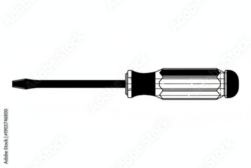 Precision Hand Tool: This photo captures a sleek, flathead screwdriver, the essential tool for various tasks. Focus on functionality, this tool is ready to use for multiple projects.