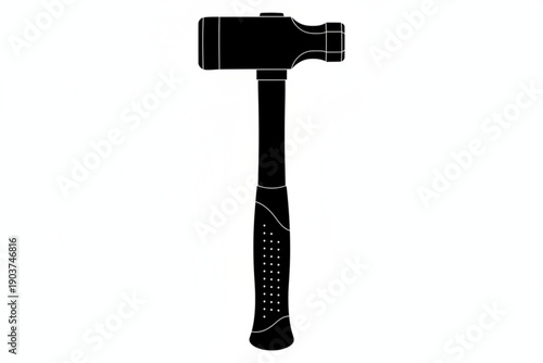Precision Hammer: A perfectly formed hammer, silhouetted against a plain backdrop, represents the power and simplicity of a classic tool.