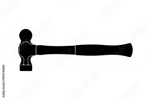 Hammer Silhouette: A strong and sturdy hammer, meticulously crafted, embodies the essence of craftsmanship and manual work, ready for any task.