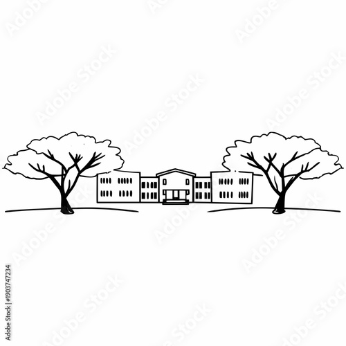 Autumn tree with leaves in the park landscape