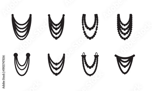 Set of Carnival Masquerade Mask Silhouettes with Feathers, Mardi Gras Party Icons and Venetian Festival Elements