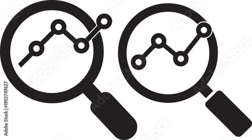 Analysis chart graph silhouettes vector research