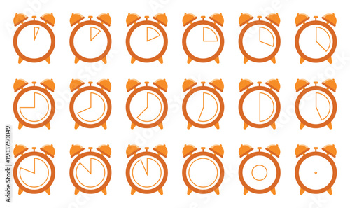 Business productivity clock icons