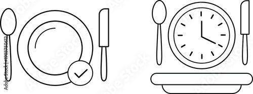 Ramadan iftar icon. Ramadan Iftar meal icon set. Dinner icon set