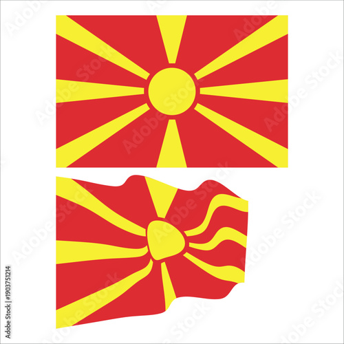 North macedonia flag representing patriotism and national identity