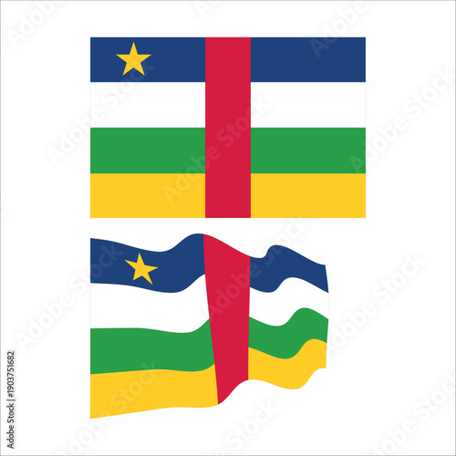 National flag of central african republic on a white background
