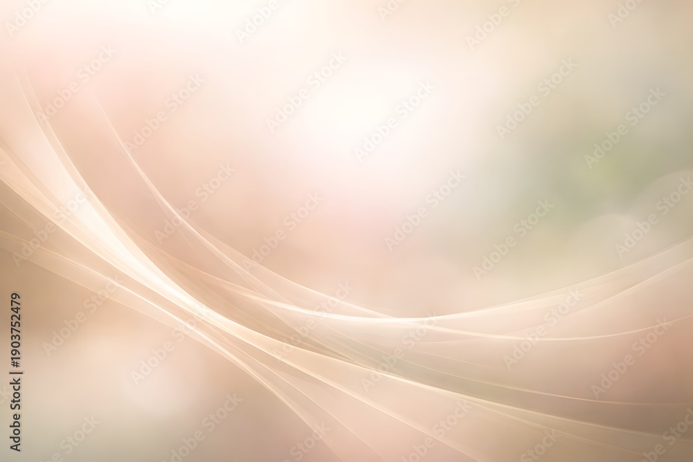 Obraz premium Calm Modern Branding Background With Warm Abstract Light Waves And Copy Space, Elegant Beauty With Pastel And Smooth Flow, calm atmosphere and for beauty and modern branding.