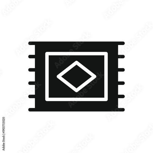 Black and white icon of a microchip isolated on transparent background