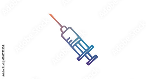 Modern gradient syringe icon illustrating medical health and vaccination concepts and procedures