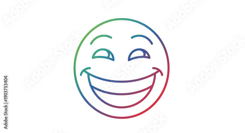 Playful colorful winking emoticon illustration representing digital happiness and joy