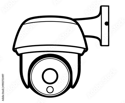 Smart Doorbell Silhouette Black Simple Line Art White Background Vector Styles