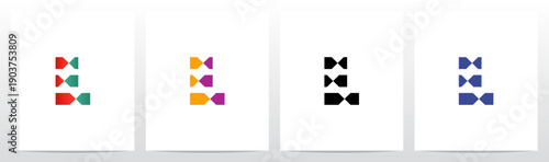 Opposite Arrow Stripes Letter Initial Logo Design L