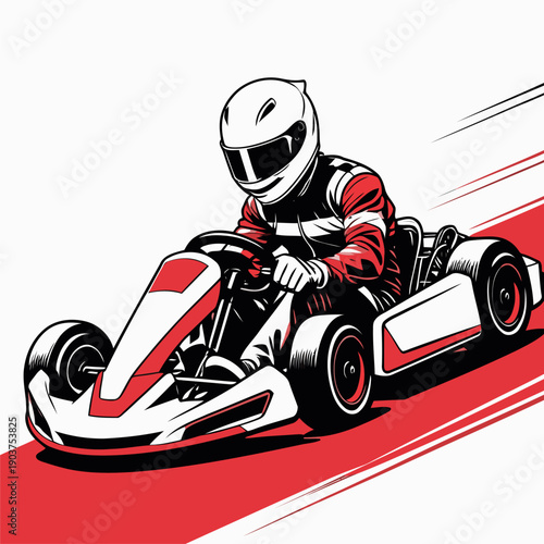 Picture of a go-kart racer with his go-kart