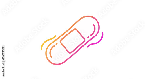 Gradient Outline Bandage Icon Illustrating First Aid and Healing in Modern Medical Design