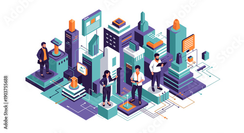 A sleek, modern desk corner with vibrant colors, perfect for a professional workspace or creative design project.