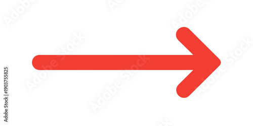 Long arrows. Red arrow pointing vector. Red left arrow icon. Straight long arrow pointing . Vector red long arrow icon. Thin long arrow vector icon. A solid long arrow pointing on white background. ic