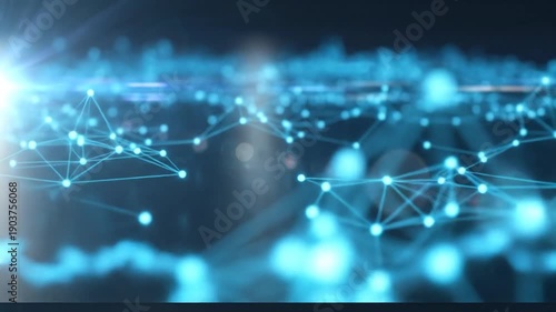 Abstract network connection background with glowing blue lines and dots, representing digital communication and technology.