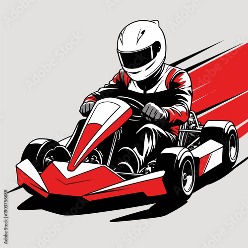 Picture of a go-kart racer with his go-kart