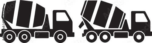 Cement mixer silhouette vehicle construction icon