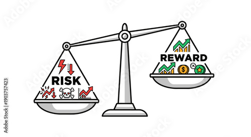 Illustration of the Concept of Risk and Reward Balance in Business and Investment.