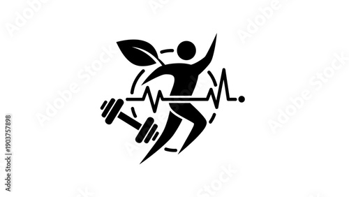 Healthy Lifestyle, Fitness and Vitality Vector Icons.