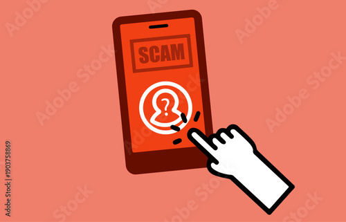 An unknown person scammer calling illustration