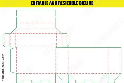 Editable and resizable die line for packaging design