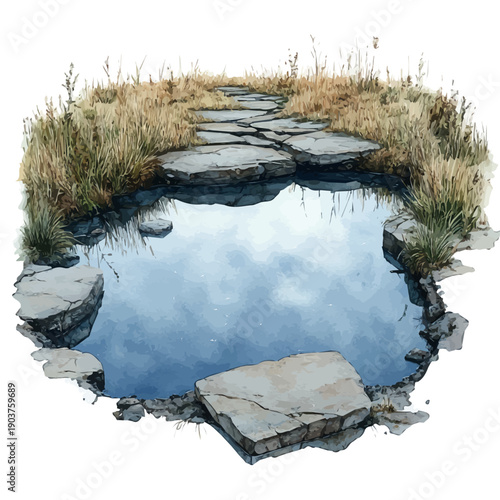 Tar, watercolor clipart vector, isolated on a white background.