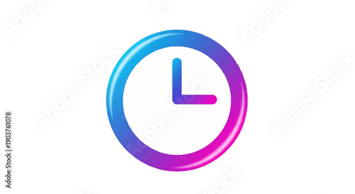Vibrant gradient clock icon with blue and purple tones symbolizing time management and punctuality