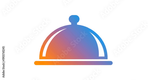 Vibrant gradient food cloche icon representing culinary service and elegant dining experience